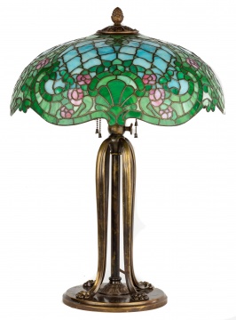 Williamson Floral Leaded Glass Lamp